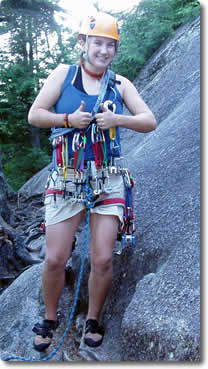 Kristen climbing in Canada 